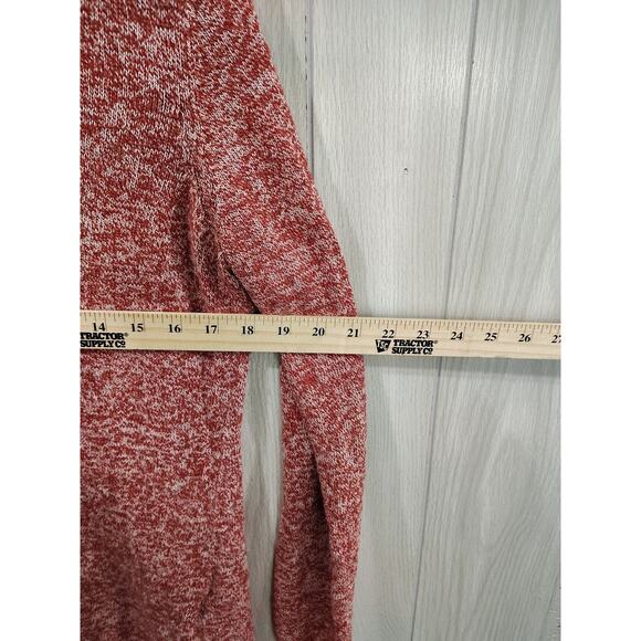 Women's V Neck Knit Red Marl Sweater Size M Casual Office Comfort - Picture 9 of 9